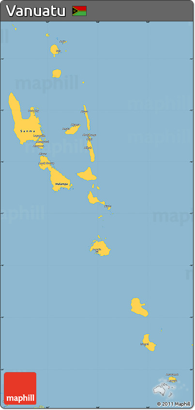 Savanna Style Simple Map of Vanuatu