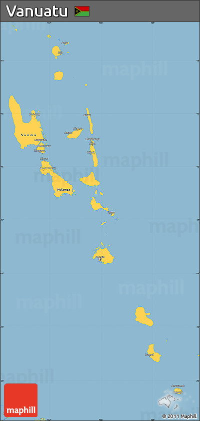 Savanna Style Simple Map of Vanuatu