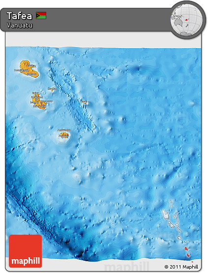 Political 3D Map of Tafea