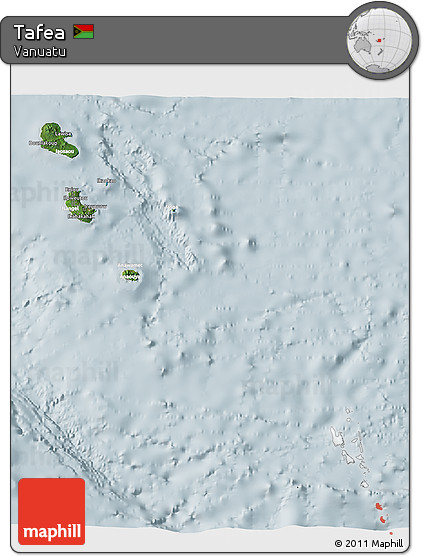 Satellite 3D Map of Tafea, lighten