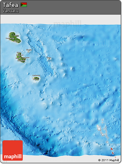 Satellite 3D Map of Tafea, shaded relief outside