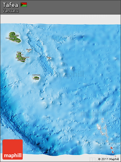 Satellite 3D Map of Tafea, shaded relief outside