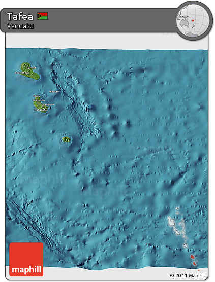 Satellite 3D Map of Tafea, single color outside