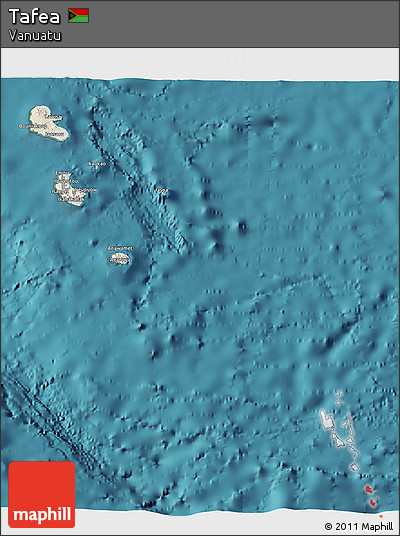 Shaded Relief 3D Map of Tafea, satellite outside