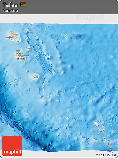 Shaded Relief 3D Map of Tafea, single color outside