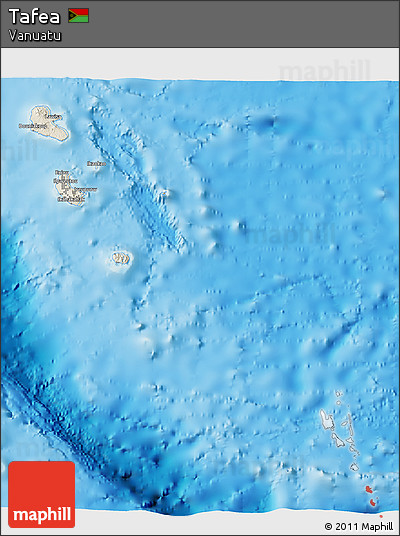 Shaded Relief 3D Map of Tafea, single color outside