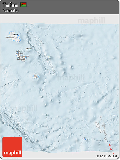 Silver Style 3D Map of Tafea, single color outside