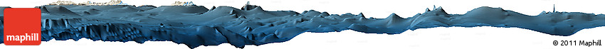 Shaded Relief Horizon Map of Tafea, darken