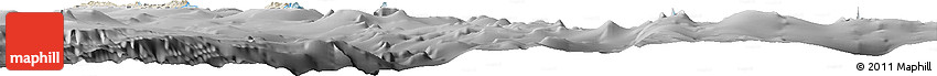Shaded Relief Horizon Map of Tafea, desaturated