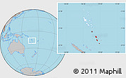 Gray Location Map of Tafea, highlighted country, within the entire country