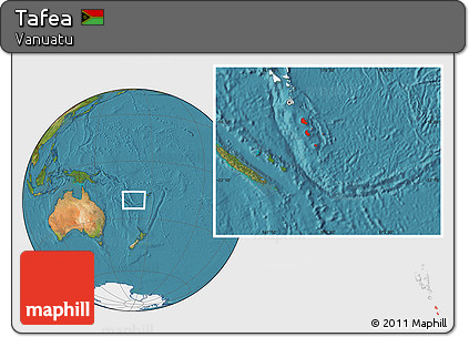 Satellite Location Map of Tafea, highlighted country