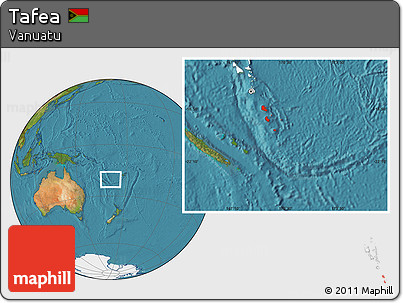 Satellite Location Map of Tafea, highlighted country