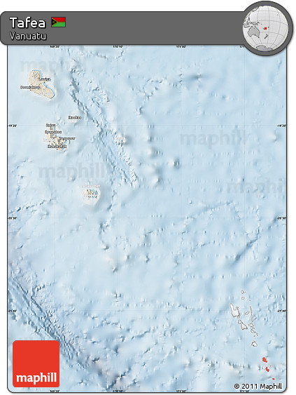 Shaded Relief Map of Tafea, lighten