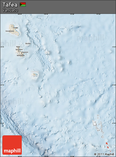 Shaded Relief Map of Tafea, lighten