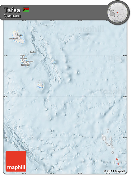 Silver Style Map of Tafea, single color outside