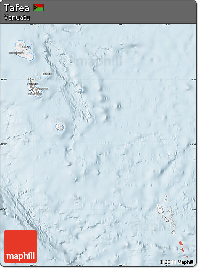 Silver Style Map of Tafea, single color outside