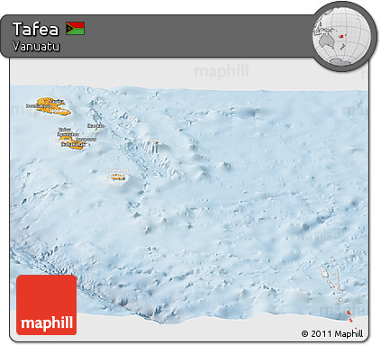 Political Panoramic Map of Tafea, lighten