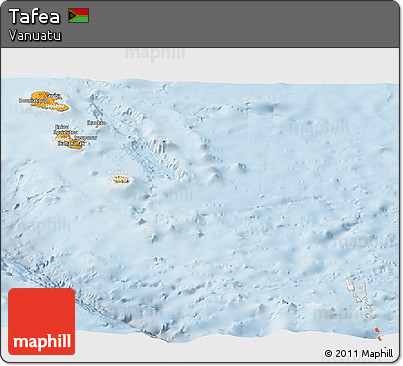 Political Panoramic Map of Tafea, lighten
