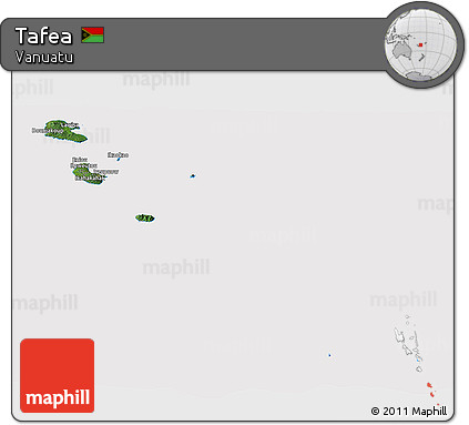 Satellite Panoramic Map of Tafea, cropped outside