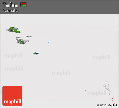 Satellite Panoramic Map of Tafea, cropped outside