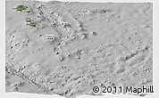 Satellite Panoramic Map of Tafea, lighten, desaturated
