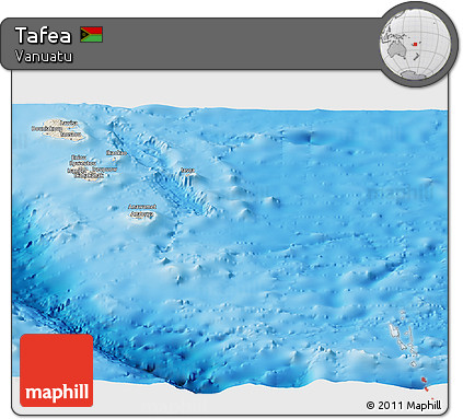 Shaded Relief Panoramic Map of Tafea