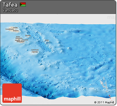 Shaded Relief Panoramic Map of Tafea