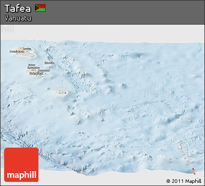 Shaded Relief Panoramic Map of Tafea, lighten