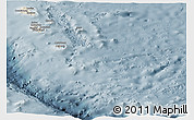 Shaded Relief Panoramic Map of Tafea, semi-desaturated