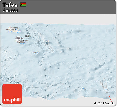 Silver Style Panoramic Map of Tafea, single color outside