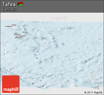 Silver Style Panoramic Map of Tafea, single color outside