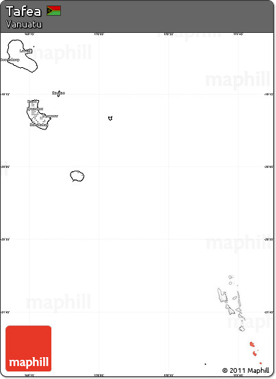 Blank Simple Map of Tafea, cropped outside