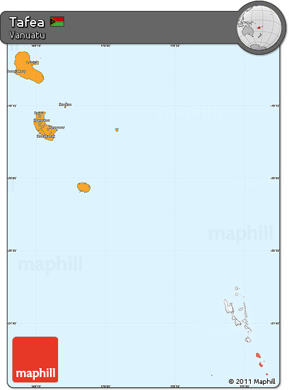 Political Simple Map of Tafea, single color outside