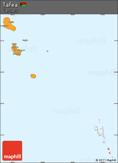 Political Simple Map of Tafea, single color outside
