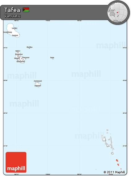 Silver Style Simple Map of Tafea