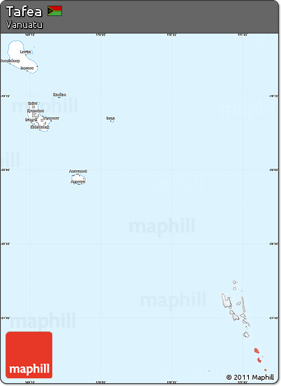 Silver Style Simple Map of Tafea
