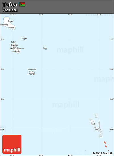 Silver Style Simple Map of Tafea
