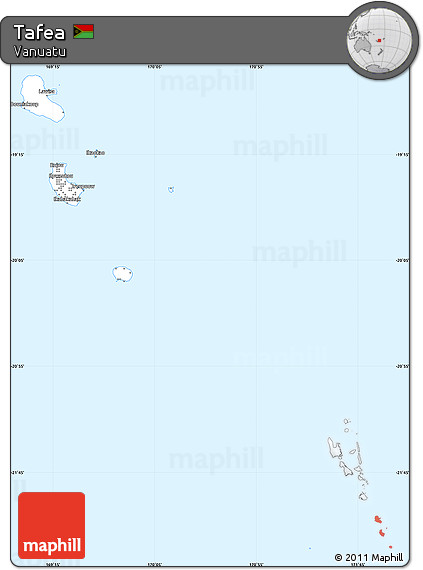 Silver Style Simple Map of Tafea, single color outside