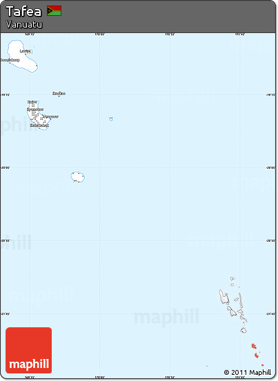 Silver Style Simple Map of Tafea, single color outside