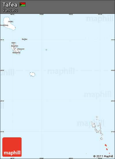 Silver Style Simple Map of Tafea, single color outside