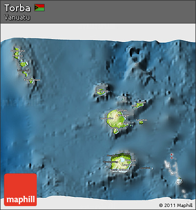 Physical 3D Map of Torba, darken