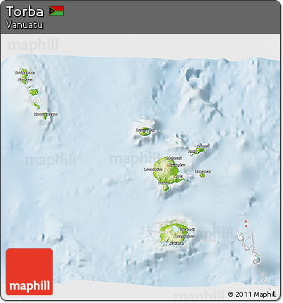 Physical 3D Map of Torba, lighten