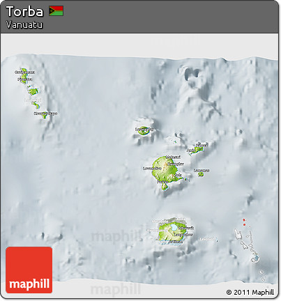 Physical 3D Map of Torba, lighten, semi-desaturated