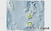 Physical 3D Map of Torba, semi-desaturated