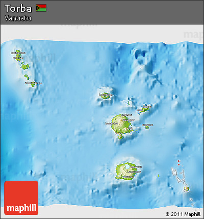 Physical 3D Map of Torba, single color outside