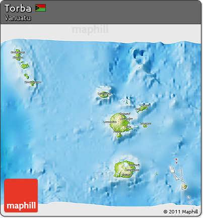 Physical 3D Map of Torba, single color outside