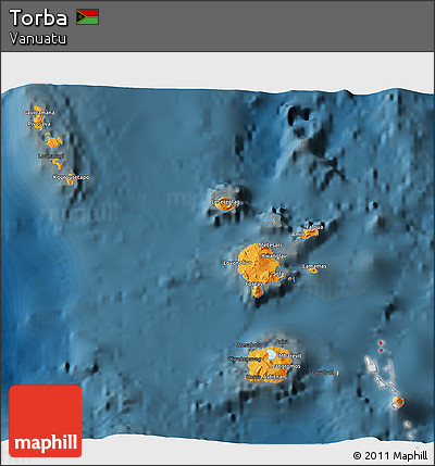 Political 3D Map of Torba, darken