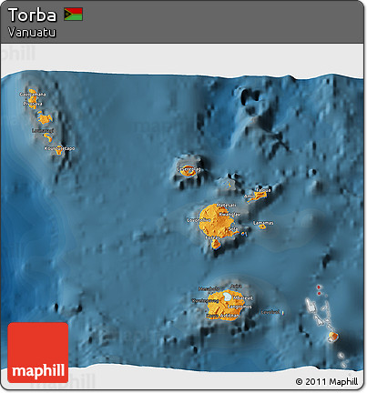 Political 3D Map of Torba, darken