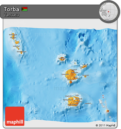 Political 3D Map of Torba