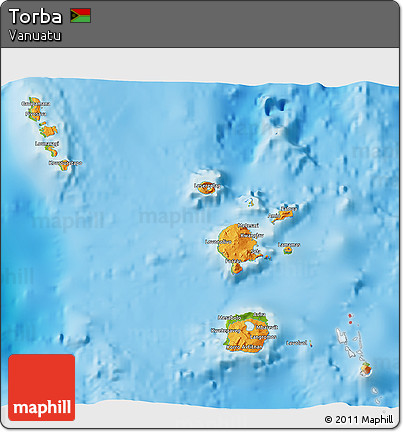 Political 3D Map of Torba, physical outside